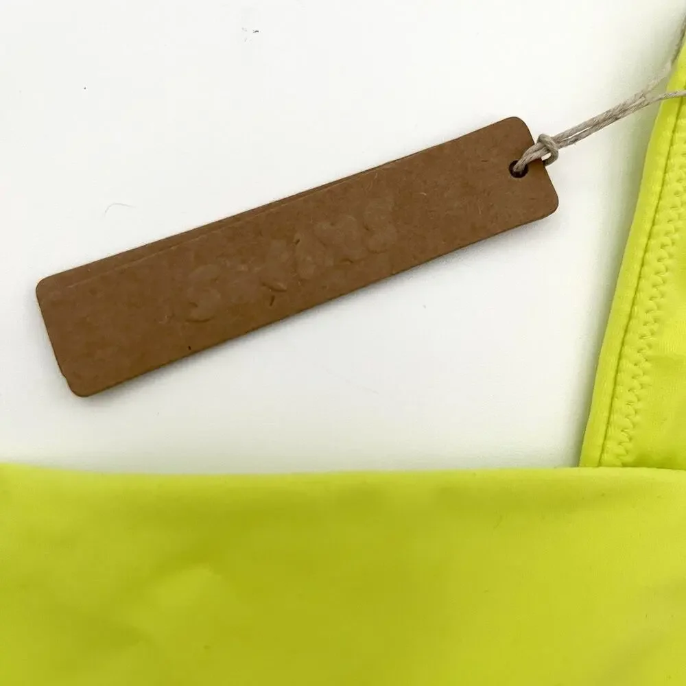 SKIMS Fits Everybody XS Square Neck Longline Bralette In Daffodil Neon Green NWT - Picture 5 of 7